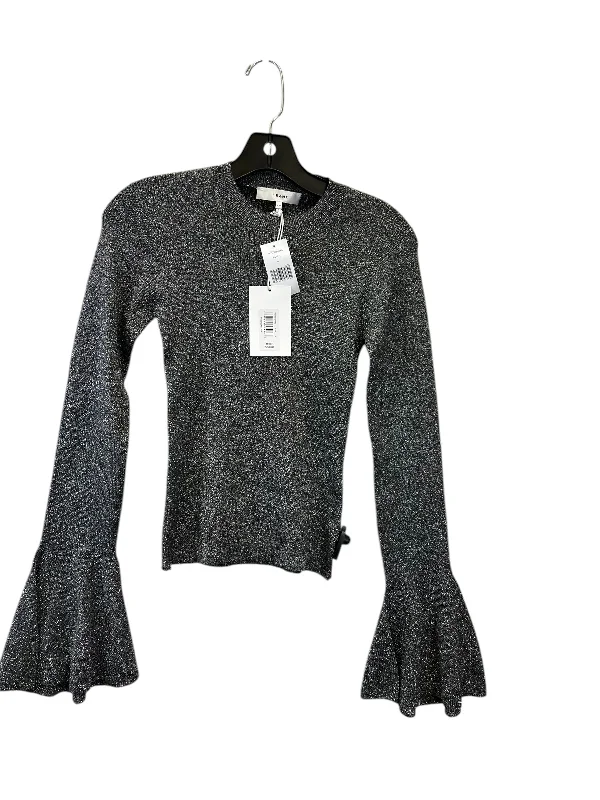 Top Long Sleeve Designer By Frame In Grey, Size: S