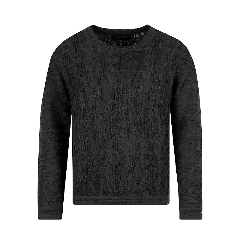 Women's Ribbed Pullovers-Coogi Blackout Crewneck-Special Edition