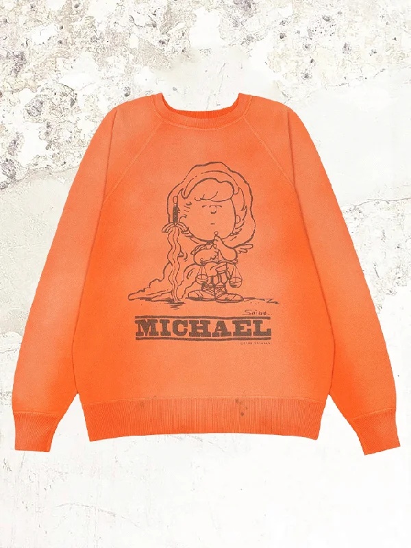 Women's Low-Waisted Ruffle Pullovers-Saint Michael Graphic-print crewneck sweater