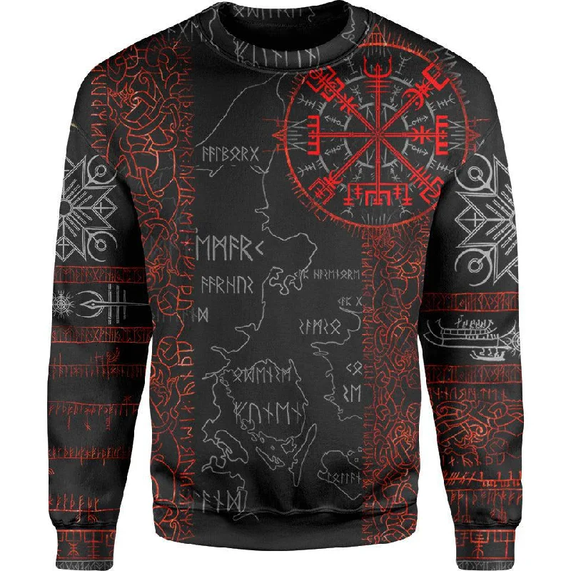 Women's Breathable Pullovers-Vegvisir Sweater - Ember Edition