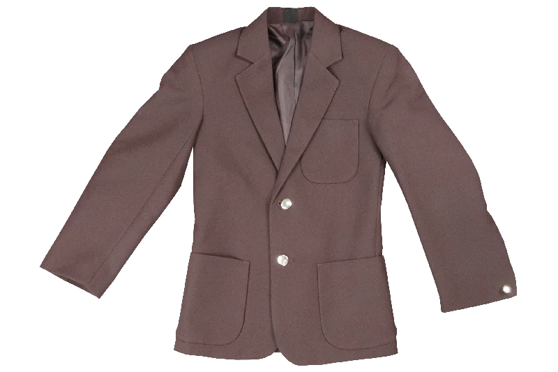 Women's Elegant Blazers-Gents Plain Blazer - Brown