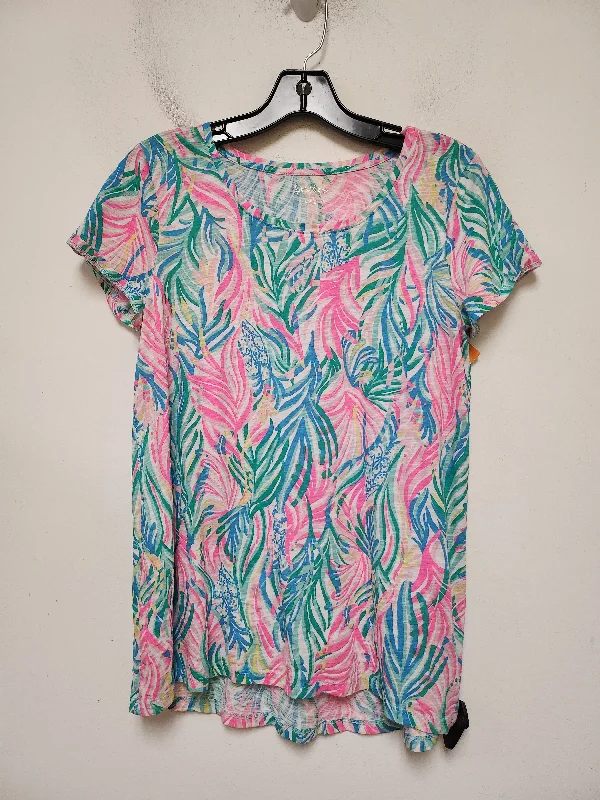 Top Short Sleeve Designer By Lilly Pulitzer In Tropical Print, Size: S