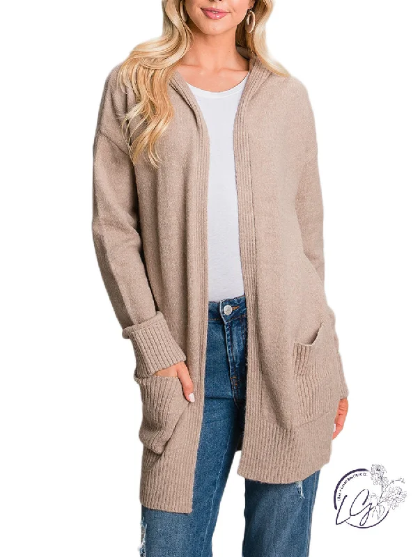 Women's High-Low Cardigans-What I Do Hooded Cardigan