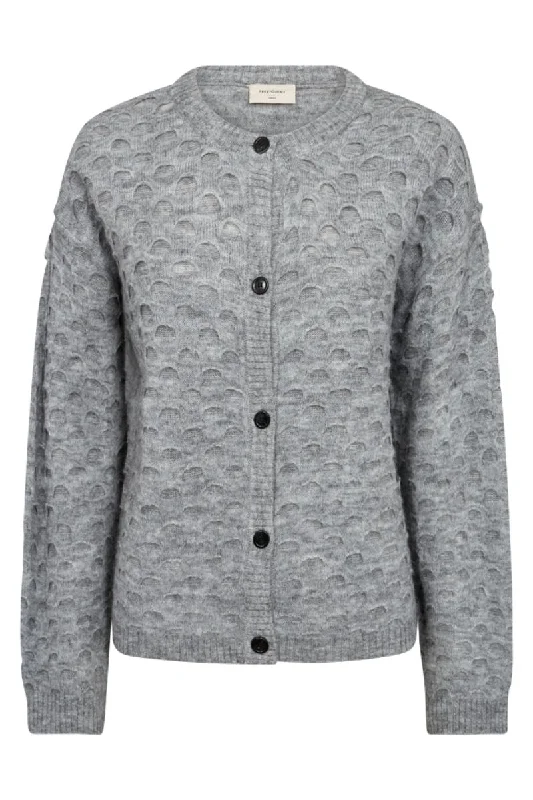 Women's Glitter Floral Cardigans-Jasmin Cardigan 204796 | Medium Grey mlg. | Cardigan fra Freequent