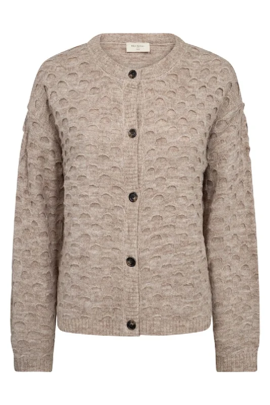 Women's Glitter Denim Cardigans-Jasmin Cardigan 204796 | Simply Taupe Mel. | Cardigan fra Freequent