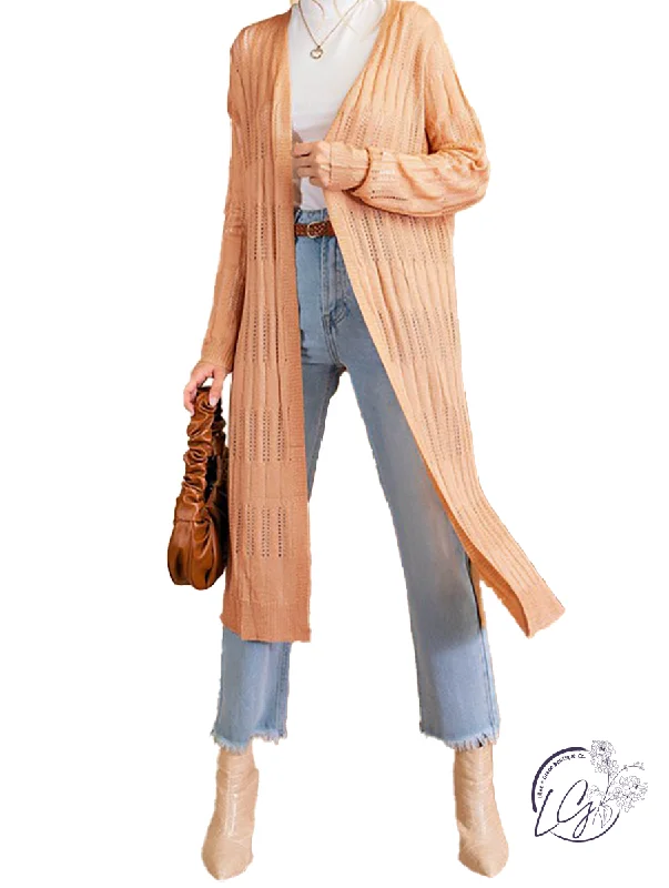 Women's Maxi Denim Cardigans-Written Promises Long Cardigan