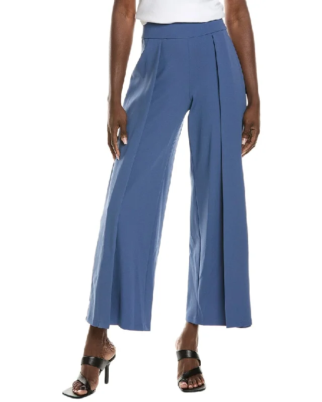 Women's Satin Pants-Anne Klein Cool Crepe Pull-On Flyaway Wide Leg Pant