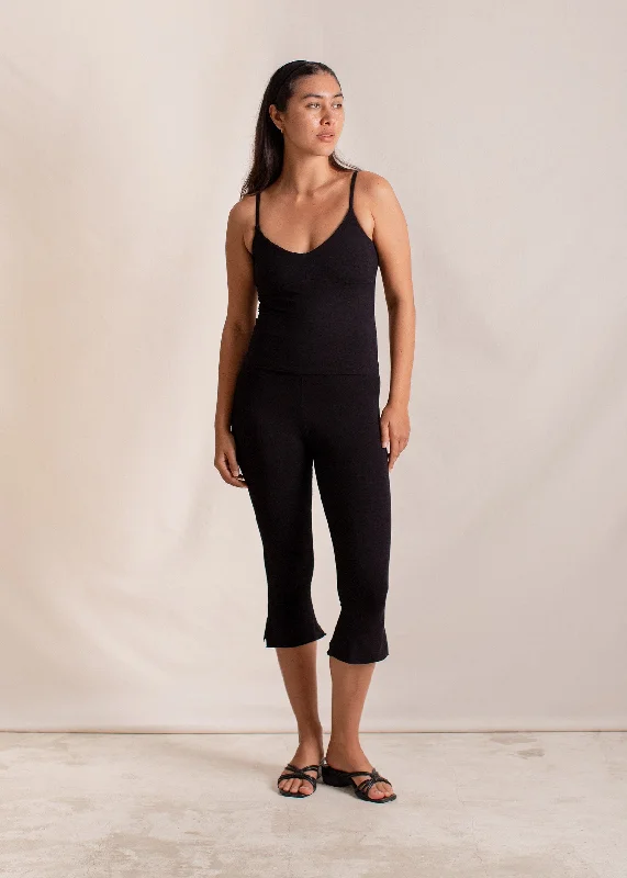 Women's High Rise Pants-Bella Capri Black