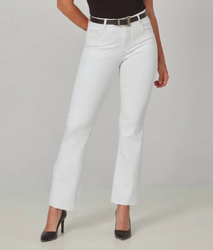 Women's Concert Pants-Billie High Rise Bootcut Jeans In White