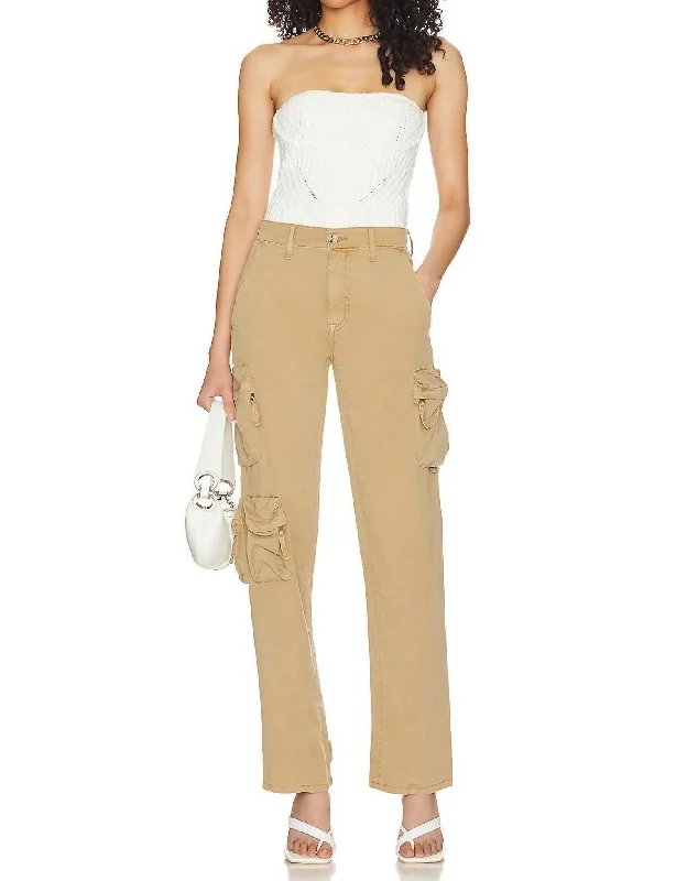 Women's Formal Pants-Bobbi Cargos Pants In Coconut