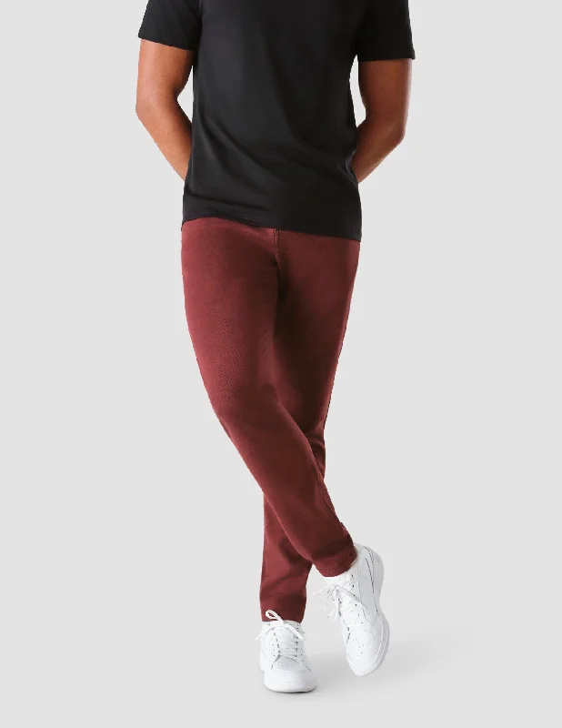 Women's Roll-Up Pants-Classic Pants Regular Bordeaux