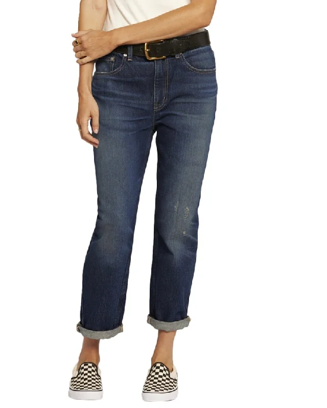 Women's Side Zip Pants-Current/Elliott Ranger The Boy Genius Boyfriend Jean