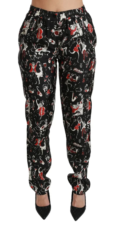 Women's Neon Pants-Dolce & Gabbana Sleek Silk Slim-Fit Mid-Waist Women's Pants