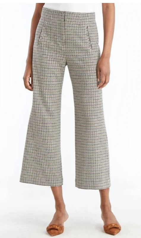 Women's Solid Color Pants-Dova Pant In Houndstooth