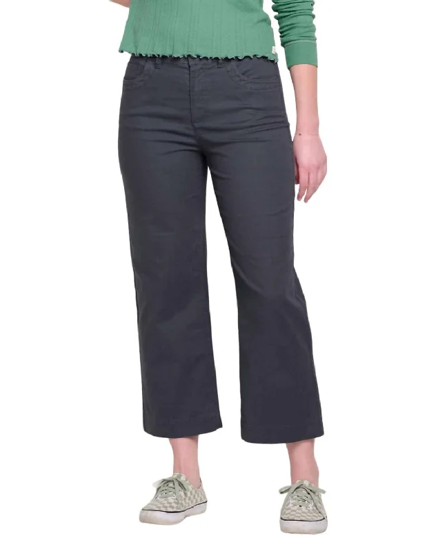 Women's Petite Pants-Earthworks Wide Leg Pants In Soot