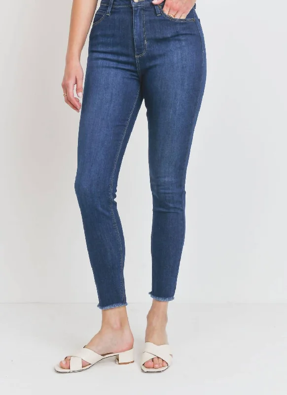 Women's Pleated Pants-Emma Skinny Jeans In Dark Blue