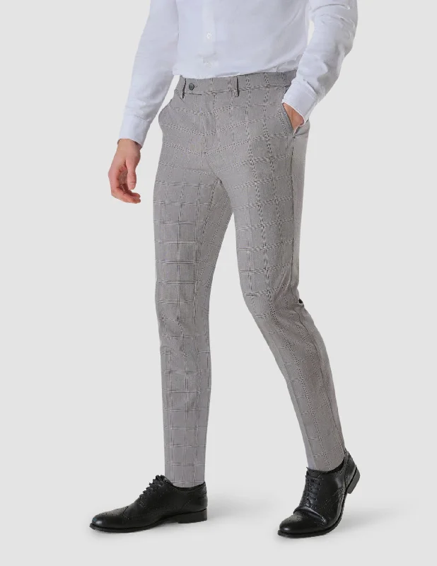 Women's Ombre Pants-Essential Suit Checked Pants Regular Sterling Grey