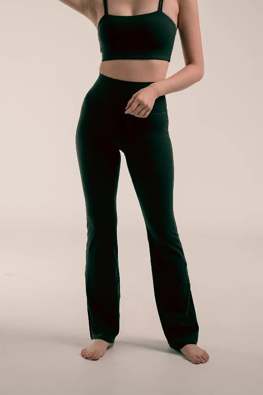 Women's Jogging Pants-Flare Pants in Basil