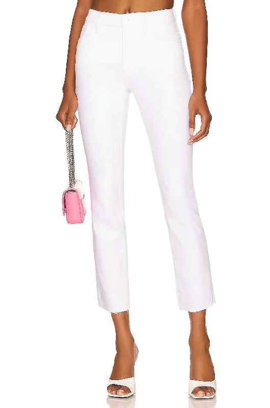 Women's Flare Leg Pants-Good Straight Raw Hem Jean In White