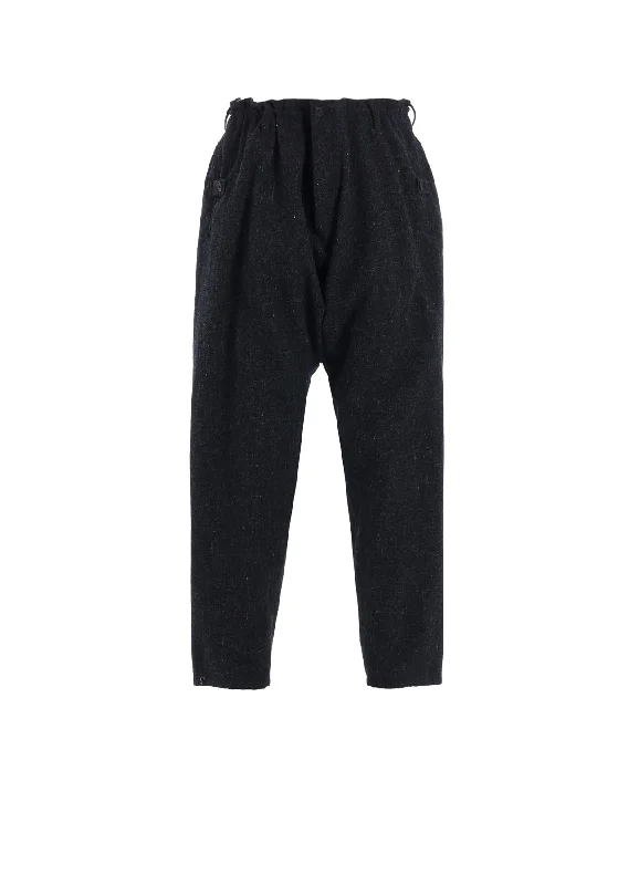 Women's Cropped Pants-WOOL SPINNING SLIM SAROUEL PANTS