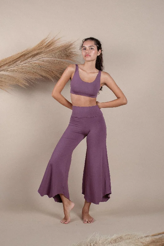 Women's Maxi Pants-Layla Flares Aubergine