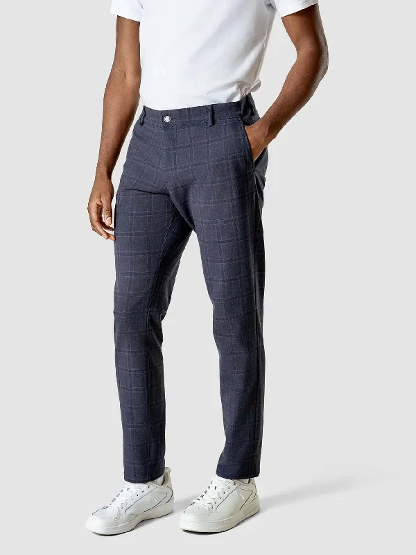 Women's Pinstripe Pants-Limited Check Pants Slim Midnight Blue