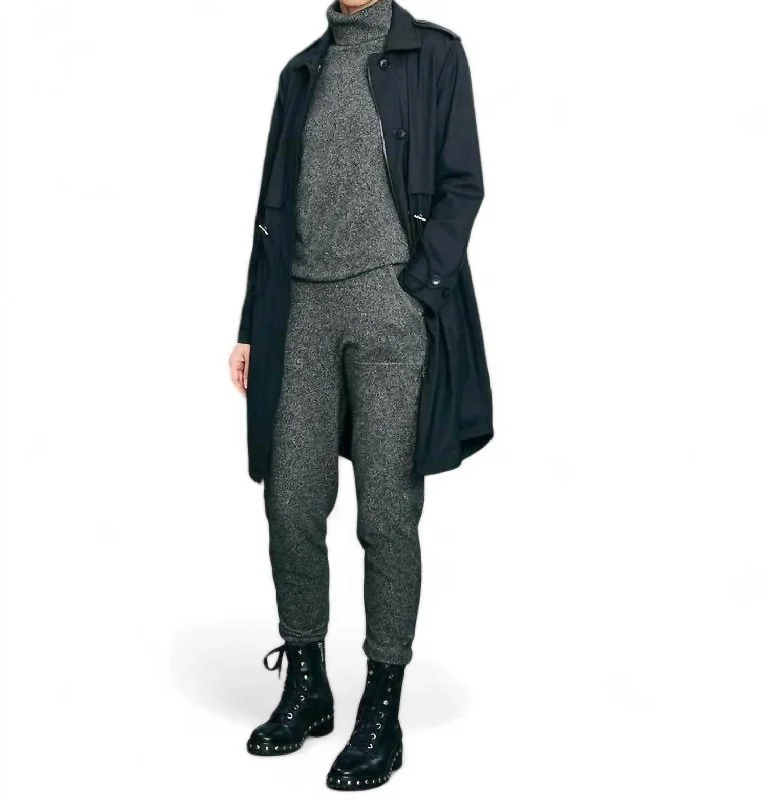 Women's Tapered Pants-Londone Cashmere Jogger In Charcoal