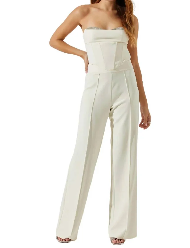 Women's Culotte Pants-Madison Trouser Pants In Ivory