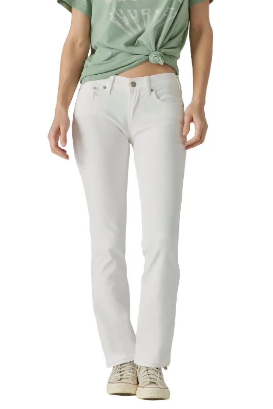 Women's Chino Pants-Mid Rise Sweet Straight Jeans In White