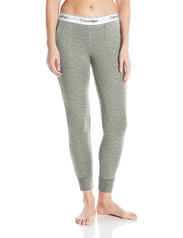 Women's Biker Pants-Modern Cotton Jogger Pant In Grey Heather