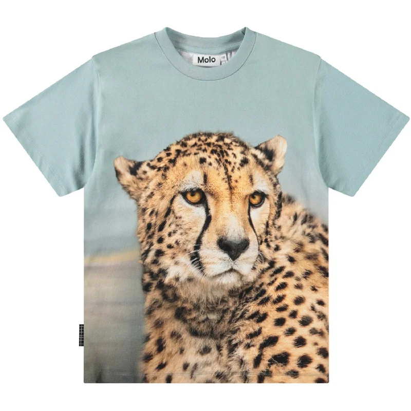 Women's Plus Size T-Shirts-Molo Big Cheetah Blue Rubin T-Shirt