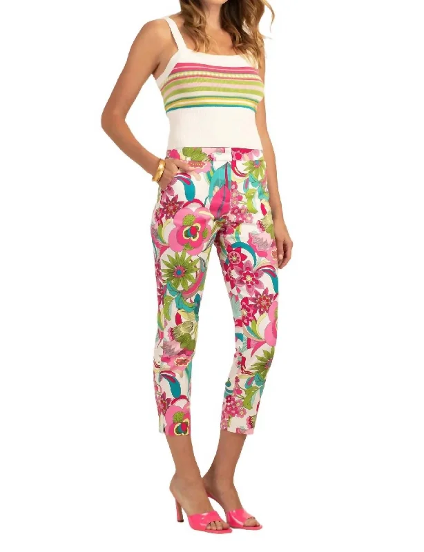 Women's Embroidered Pants-Moss 2 Pant In Pink Multi