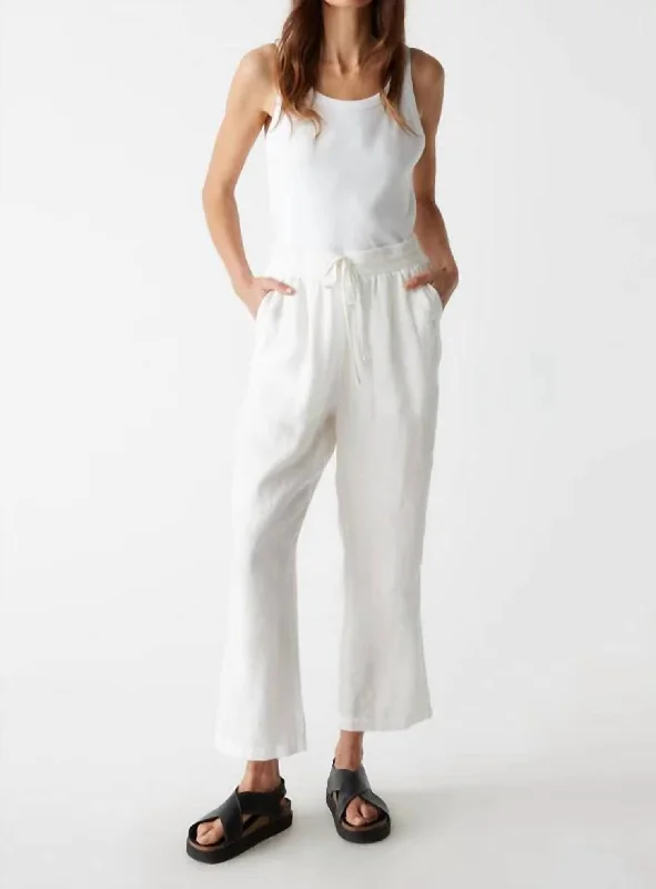 Women's Graphic Print Pants-Nolan Pull On Pants In White