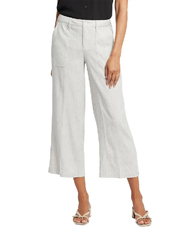 Women's Jean Pants-NYDJ Cargo Slubby Stripe Wide Leg Pant