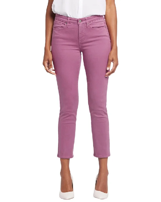 Women's Dark Wash Pants-NYDJ Sheri Mauve Haze Ankle Crop Jean