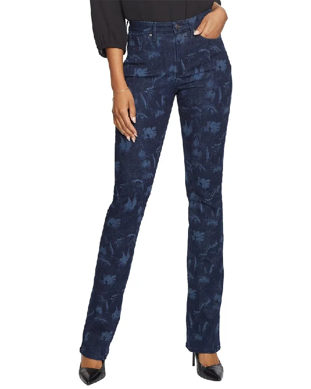 Women's Dressy Pants-NYDJ Slim Bishop Floral Multi Laser Bootcut Jean