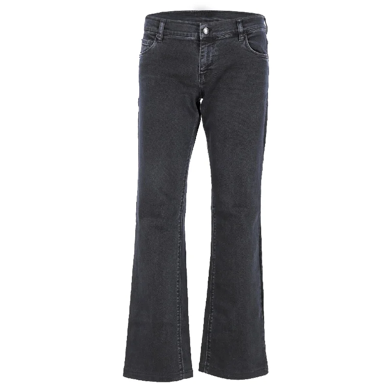 Women's Vintage Pants-Prada Boot-Cut Jeans in Grey Cotton Denim