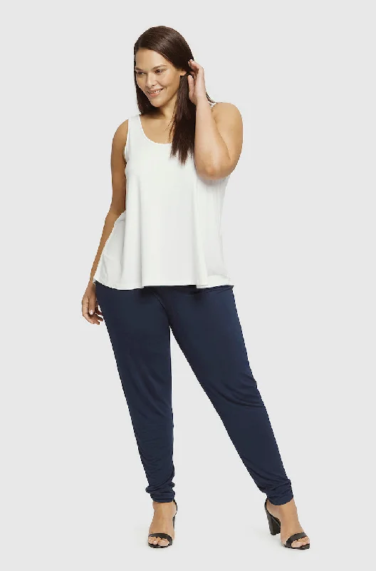 Women's Maxi Pants-Softline Slouch Pants (no pockets) - Navy