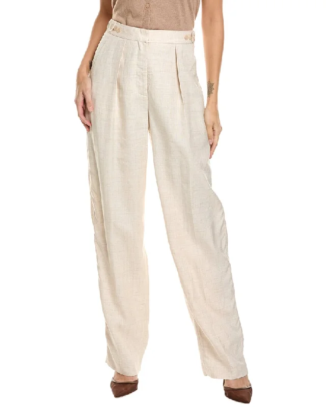 Women's Animal Print Pants-Stella McCartney Katlyn Linen-Blend Trouser