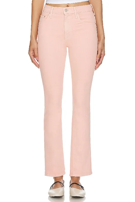 Women's Houndstooth Pants-The Insider Hover Jean In Peach