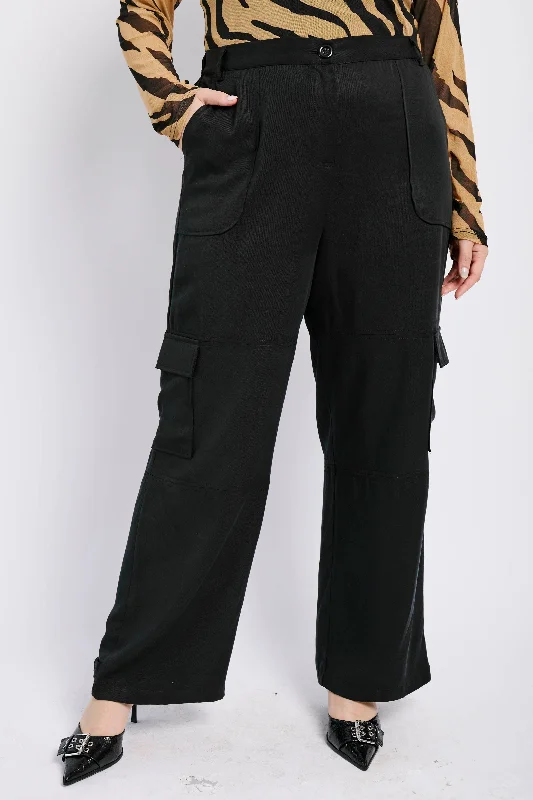 Women's Autumn Pants-The Lyocell Tailored Utility Pant in Black