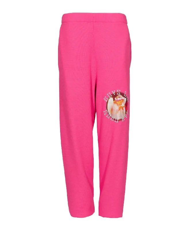 Women's Herringbone Pants-Thermal Mac Slim Sweatpants In Neon Pink