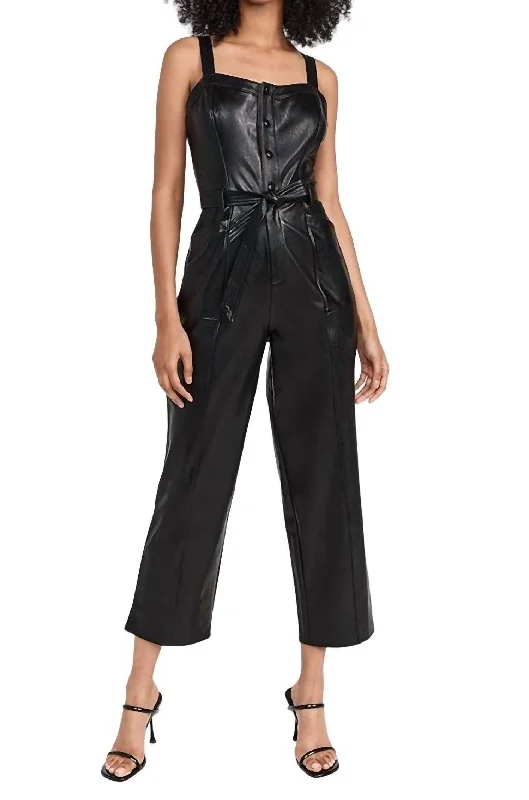 Women's Novelty Print Pants-Valinda Jumpsuit In Black