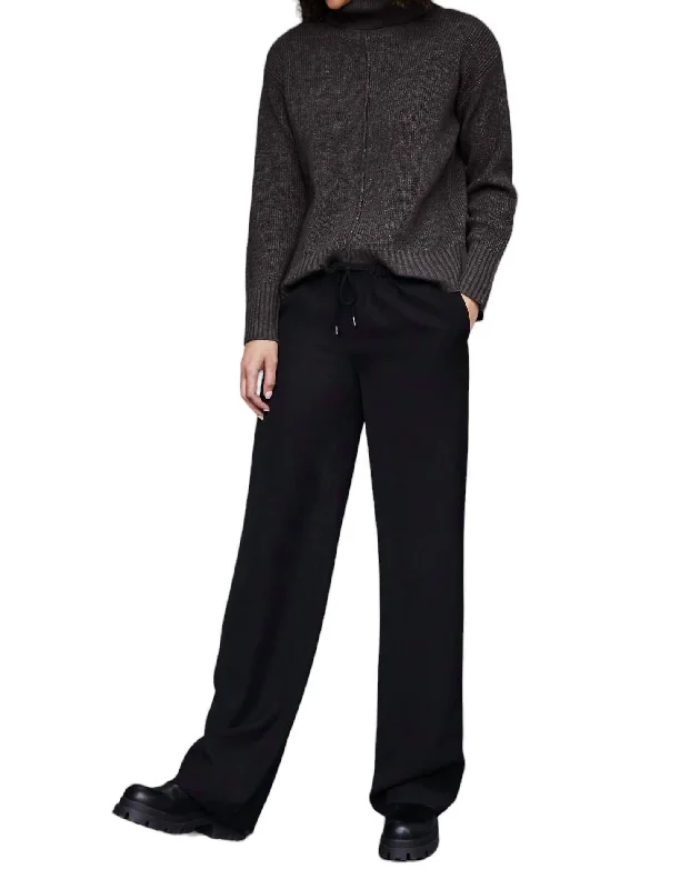 Women's Jewel Tone Pants-Winnetka Drawstring Pant In Black