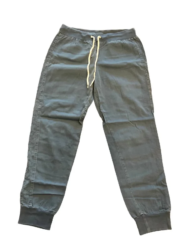 Women's Casual Pants-Women's Denim Cargo Sweatpants In Teal